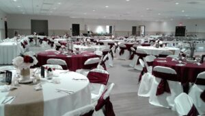 Fire hall banquet set up 9