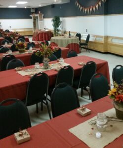 Fire hall banquet set up 5