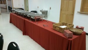Fire hall banquet set up 8